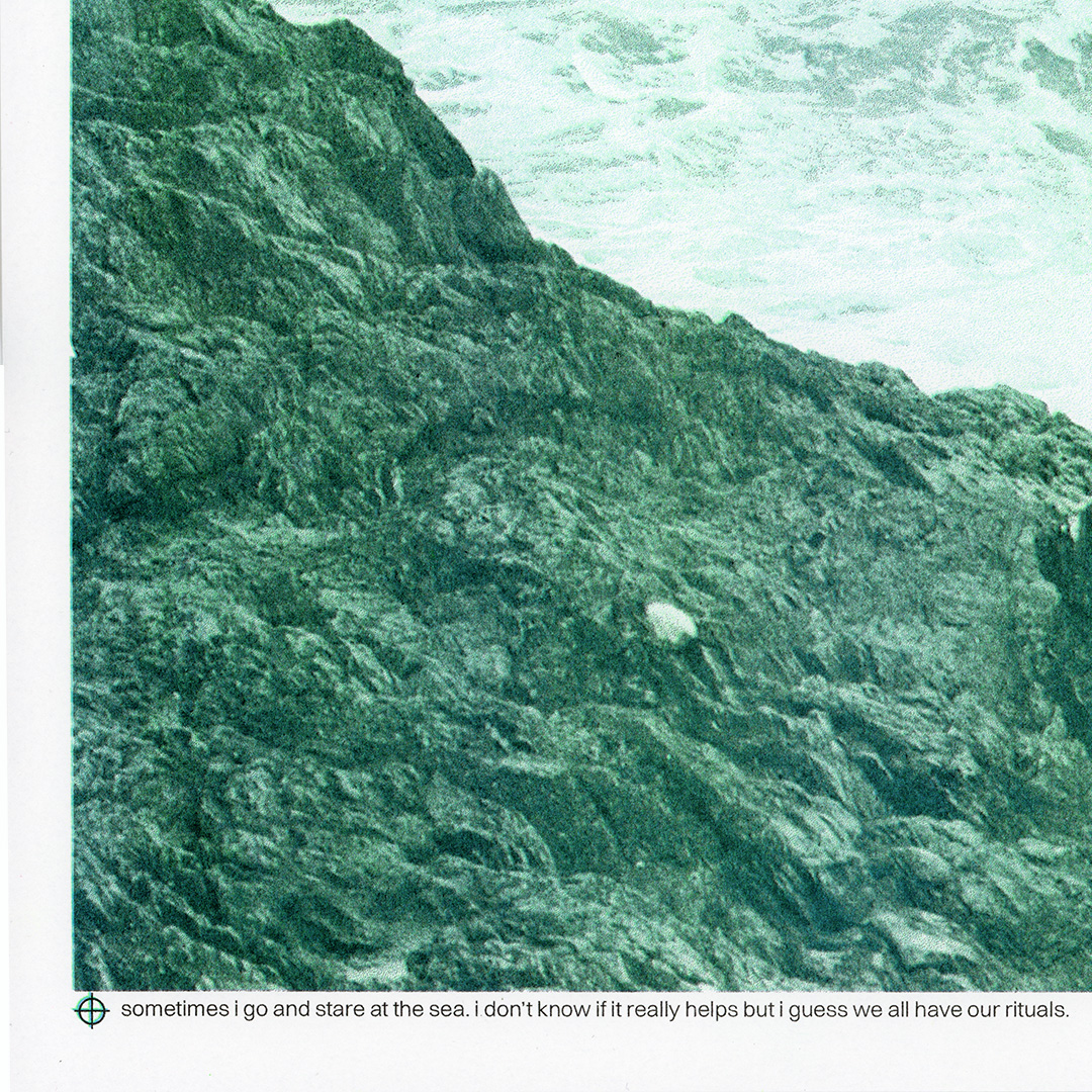 crop of risograph: sea showing it's caption